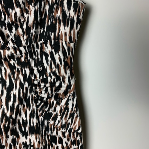 London Times animal print leopard fitted dress large 14 - Picture 2 of 7